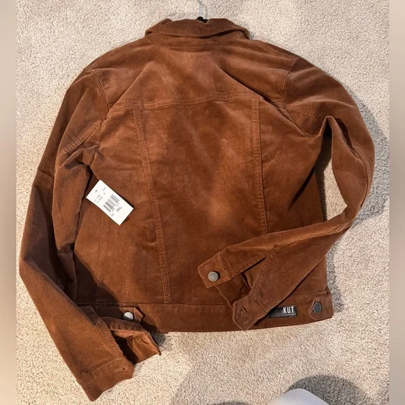 Amelia Corduroy Trucker Jacket In Cognac Kut From The Cloth - Picture 3 of 5